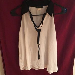 Cream and black blouse